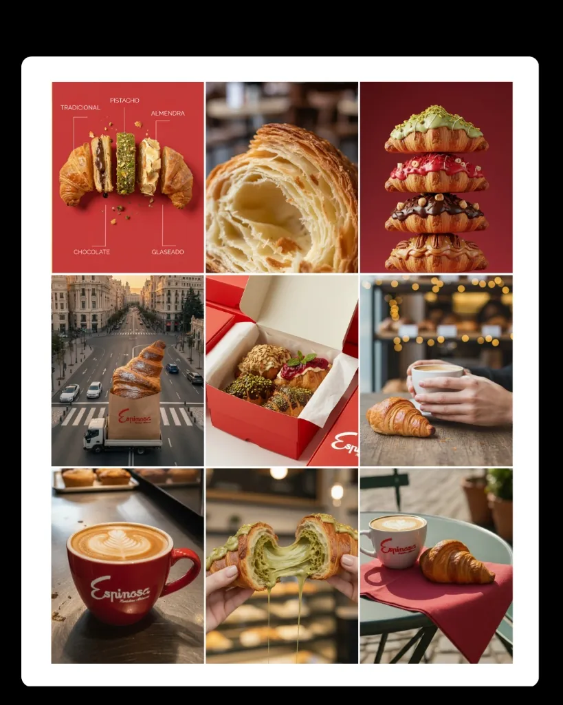 Feed de Instagram diseñado para una pastelería